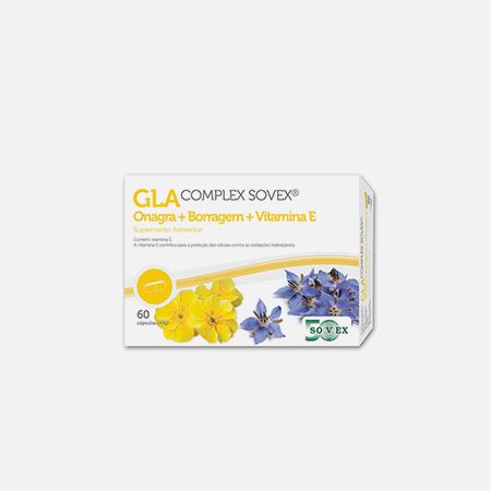 GLA Complex Sovex Onagra + Borragem + Vitamina E – 60 cápsulas – Sovex