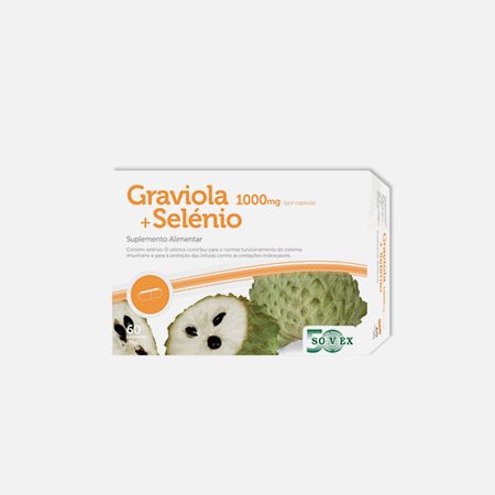 Graviola 1000mg + Selénio – 60 cápsulas – Sovex