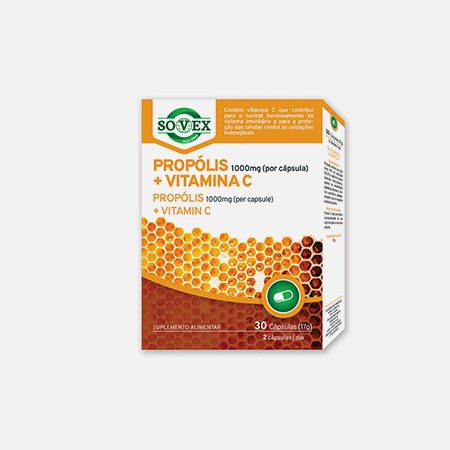 Propólis 1000mg + Vitamina C – 30 cápsulas – Sovex