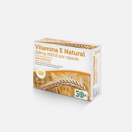 Vitamina E natural 268mg (400 UI) – 30 cápsulas – Sovex