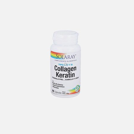 Collagen Keratin – 60 cápsulas – Solaray