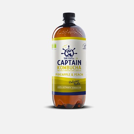 Captain Kombucha Bio Ananás Pêssego – 1000 ml – THE GUTsy CAPTAIN