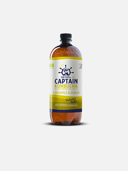 Captain Kombucha Bio Ananás Pêssego - 1000 ml - THE GUTsy CAPTAIN