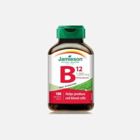 B-12 Metilcobalamina – 1000 mcg – Sublingual – 100 Comprimidos – Jamieson