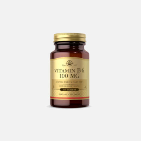 Vitamin B6 100mg - 100 cápsulas vegetais - Solgar