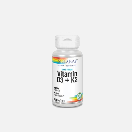 Vitamina Big D3+K2 (MK7) – 120 cápsulas – Solaray