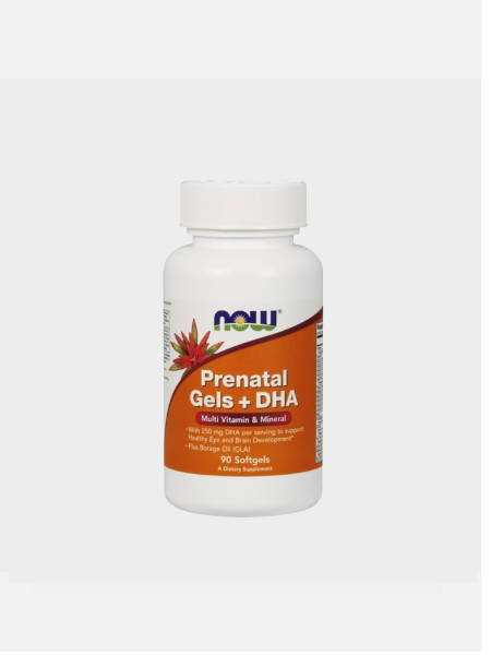 Prenatal Gels + DHA - 90 cápsulas - Now
