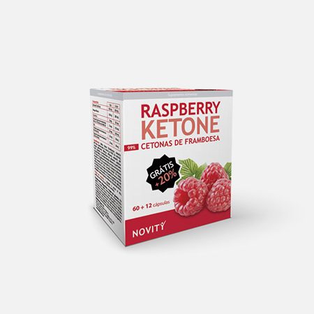 Novity Raspberry Ketone Cetona de Framboesa – 60+12 cápsulas – Dietmed