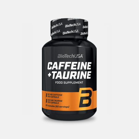 Caffeine + Taurine – 60 cápsulas – BioTech USA