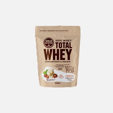 Total Whey sabor Chocolate Branco-Avelã – 260g – Gold Nutrit
