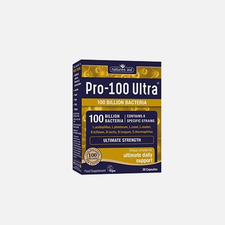Pro-100 Ultra (100 Billion Bacteria) – 30 cápsulas – Natures