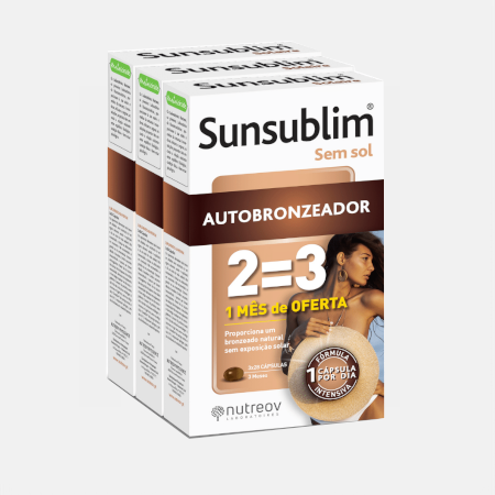 Sunsublim Autobronzeador PACK 3 – 84 cápsulas – Nutreov