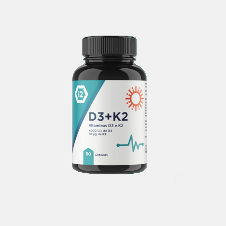 Vitamina D3 + K2 – 60 cápsulas – I2Nutri