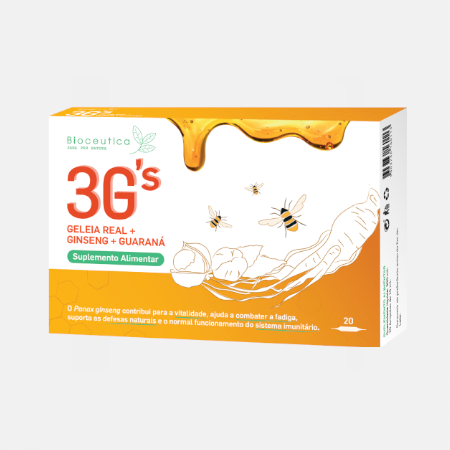 3 G’S Geleia Real + Ginseng + Guaraná – 20 ampolas – Bioceutica