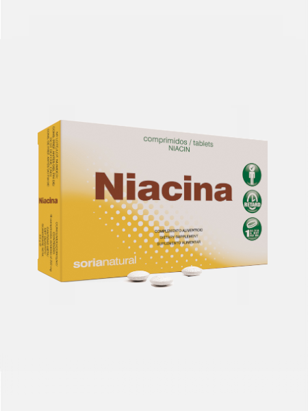 Niacina Vitamina B3 Retard - 48 comprimidos - Soria Natural