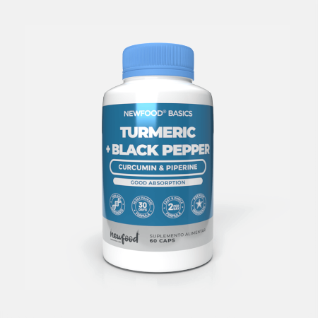 Turmeric + Black Pepper – 60 cápsulas – NewFood