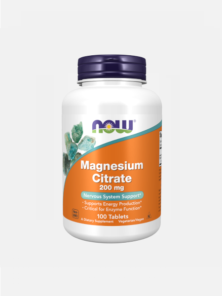Magnesium citrate 200 mg - 100 comprimidos - Now