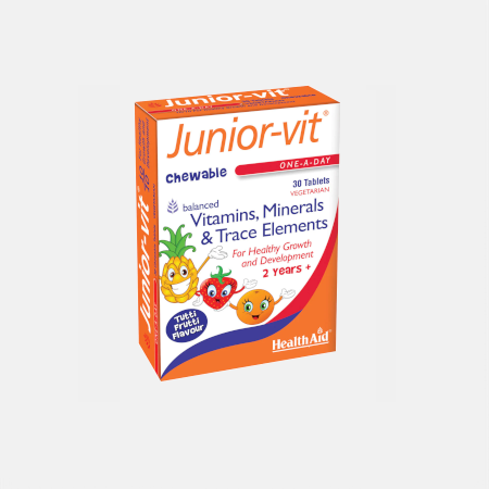 Junior Vit – 30 comprimidos mastigáveis – Health Aid