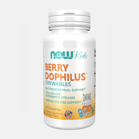 Berry Dophilus Kids – 60 comprimidos mastigáveis – Now