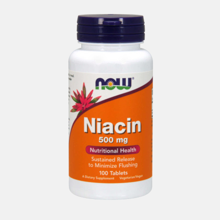 Niacin Vitamin B3 500mg – 100 comprimidos – Now