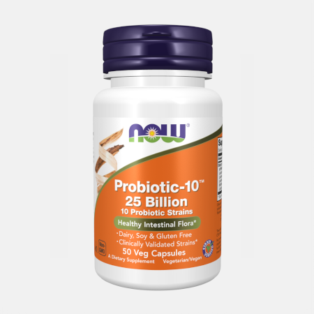 Probiotic-10 25 Billion – 50 cápsulas – Now