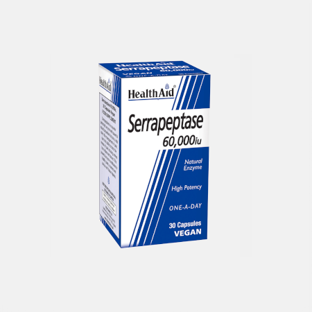 Serrapeptase 60000 IU – 30 cápsulas – Health Aid
