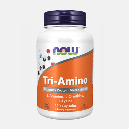 Tri-Amino L-Arginine L-Ornithine L-Lysine – 120 cápsulas – Now