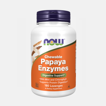 Papaya Enzymes – 180 comprimidos – Now