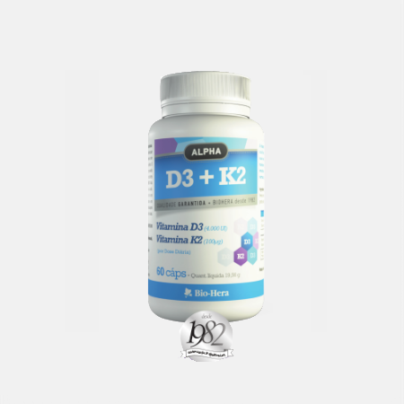 Alpha Vitamina D3+K2 – 60 cápsulas – Bio-Hera