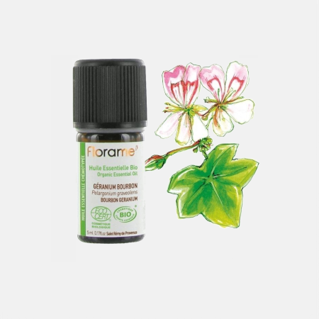 Óleo Essencial Geranio Bourbom Pelargonium Graveolens ORG – 5ml – Florame
