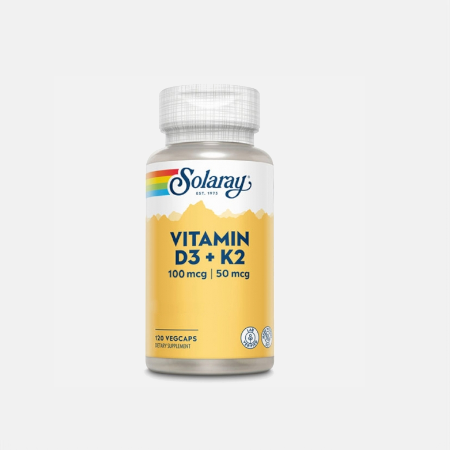 Vitamin D3 4000 + K2 50 mcg – 120 cápsulas – Solaray