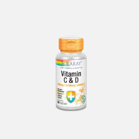 Vitamina C 1000mg + Vitamina D 2000UI – 60 cápsulas – Solaray