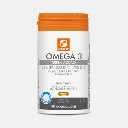 Omega 3 1000mg Tripla Ação – 40 cápsulas – BioFil