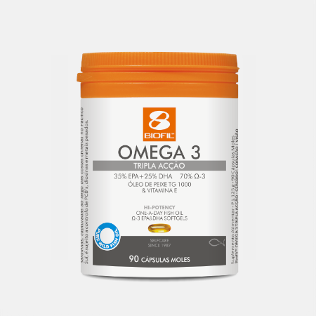 Omega 3 1000mg Tripla Ação – 90 cápsulas – BioFil