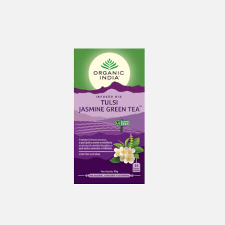 Infusão Tulsi Bio Jasmine Green tea – 25 saquetas – Organic India