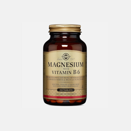 Magnesium with Vitamin B6 – 250 Cápsulas – Solgar