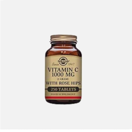 Vitamina C + Roseira Brava 1000mg - 250 Comprimidos - Solgar