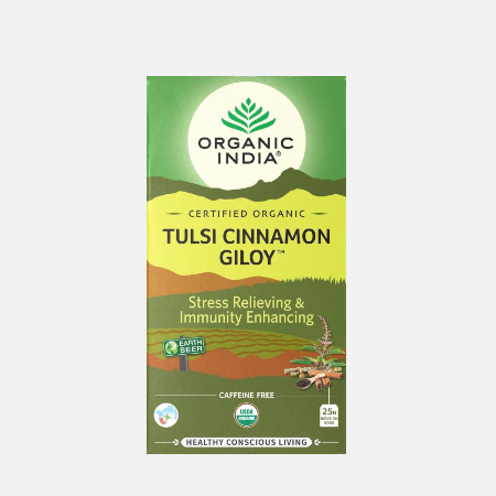 Tulsi Cinnamon Giloy Infusão Bio – 25 saquetas – Organic India