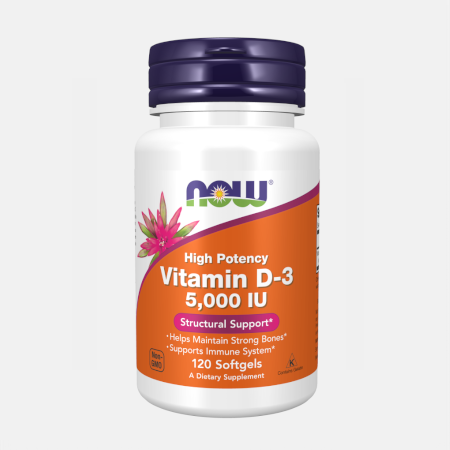 Vitamin D3 5000 IU – 120 cápsulas – Now