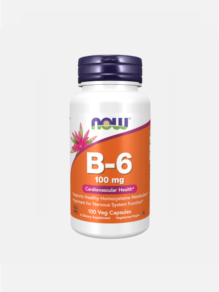 Vitamin B-6 100mg - 100 cápsulas - Now