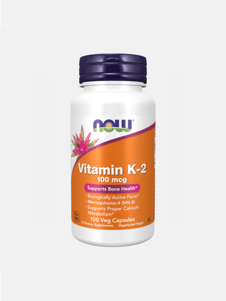 Vitamin K2 100 mcg - 100 cápsulas - Now