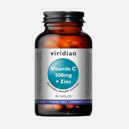 Vitamin C 500mg with Zinc – 30 cápsulas – Viridian