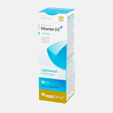 Vitamin D3 3000IU & K2 (MK-7) 100mcg Liposomal – 50ml – Vegafarma