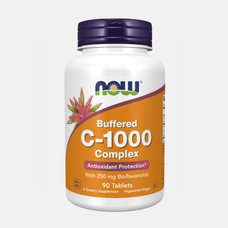 Buffered Vitamin C-1000 Complex não ácida – 90 comprimidos – Now