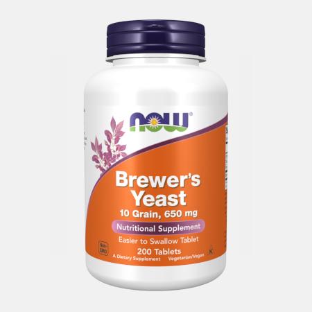 Brewer’s Yeast 650 mg Levedura de Cerveja – 200 comprimidos – Now