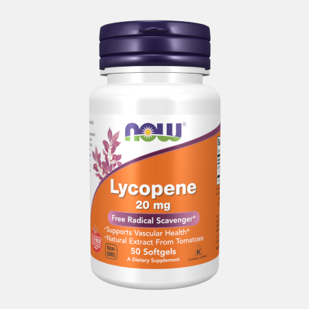 Lycopene 20 mg – 50 cápsulas – Now