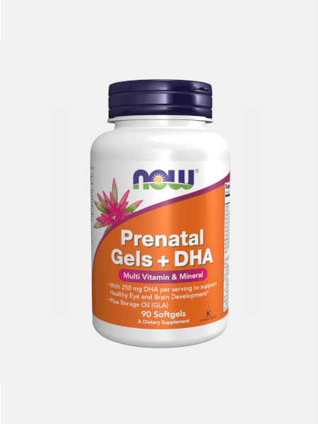 Prenatal Gels + DHA - 90 cápsulas - Now