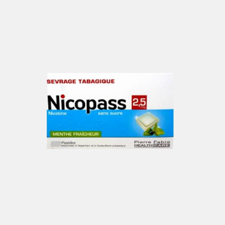 Nicopass Menta Fresca 2,5mg – 36 pastilhas