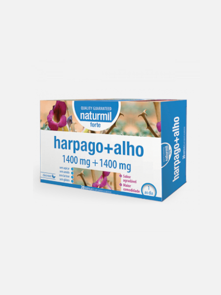 Harpago 1400mg + Alho 280mg Forte -20 ampolas - DietMed