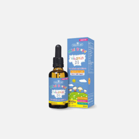Vitamina D3 400iu Mini Drops infantil – 50ml – Natures Aid